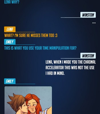 Tracer And Emily Texting Winston Porn Comic 002 