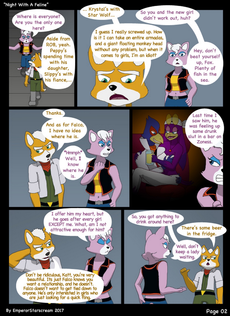 Night With A Feline Cartoon Comic 002