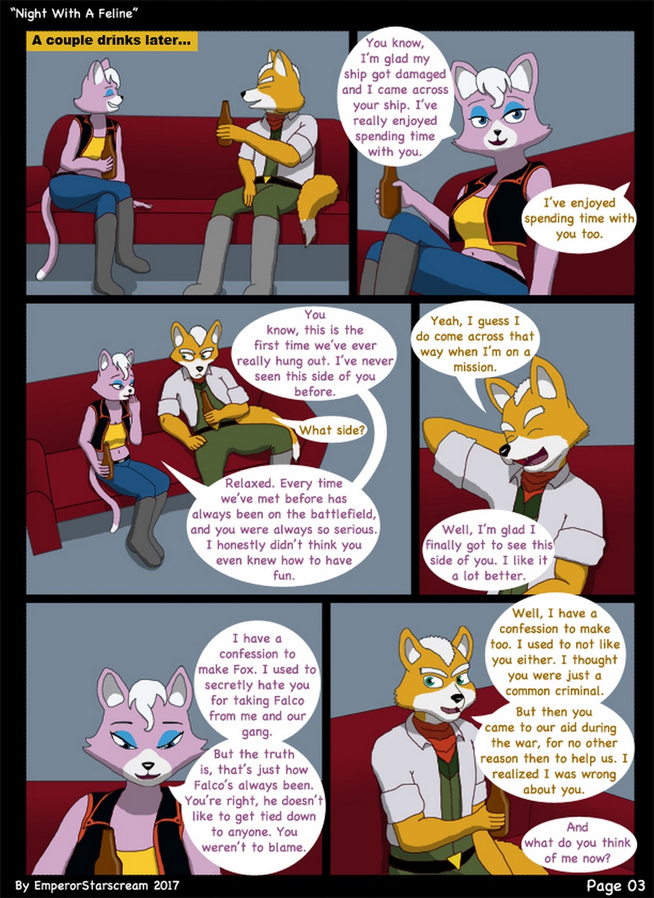 Night With A Feline Cartoon Comic 003