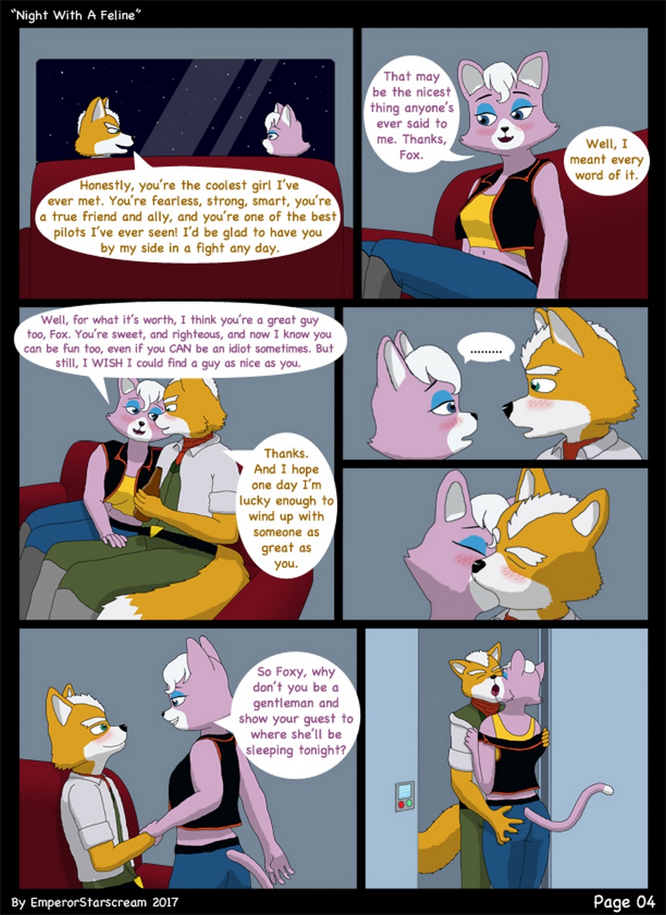 Night With A Feline Cartoon Comic 004