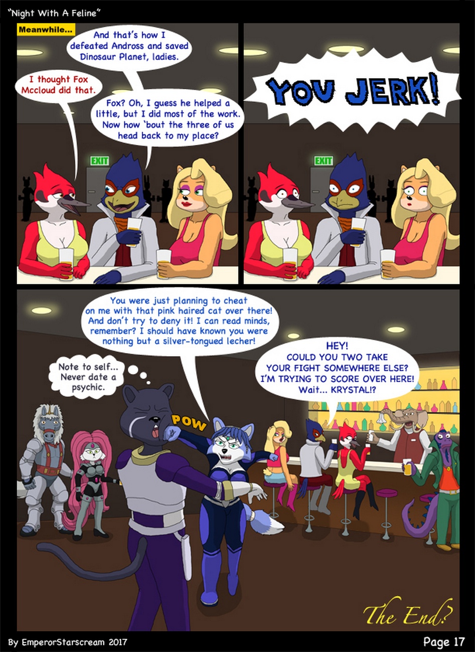 Night With A Feline Cartoon Comic 017