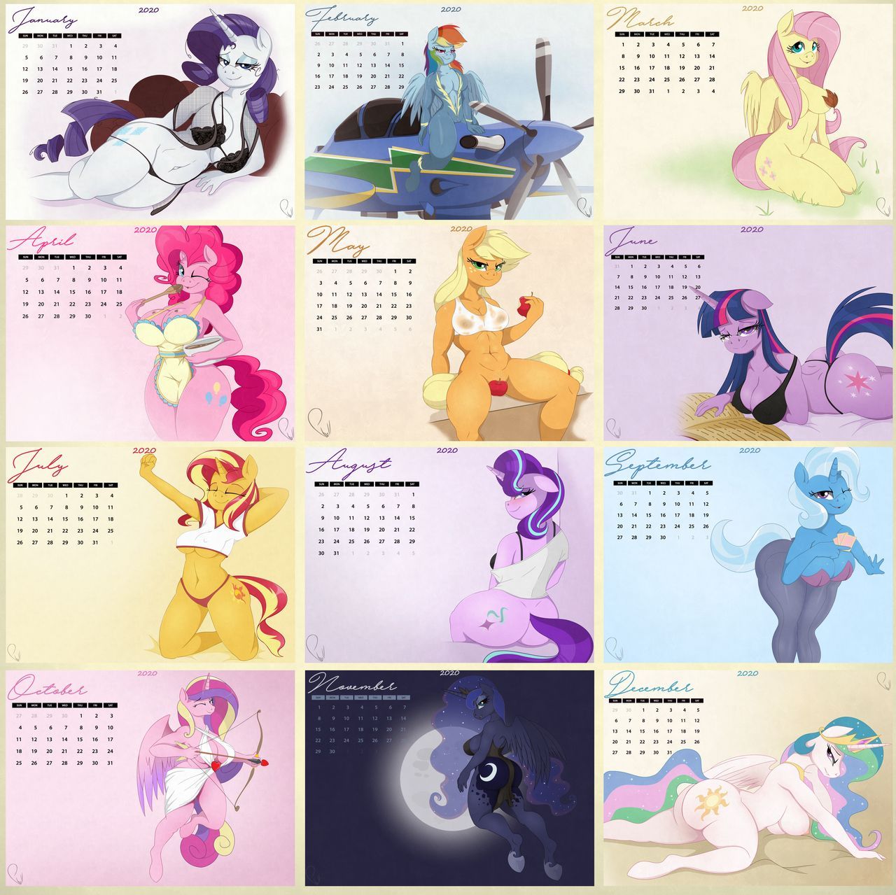 Phyll's 2020 Anthro Calendar Cartoon Porn Comic 001