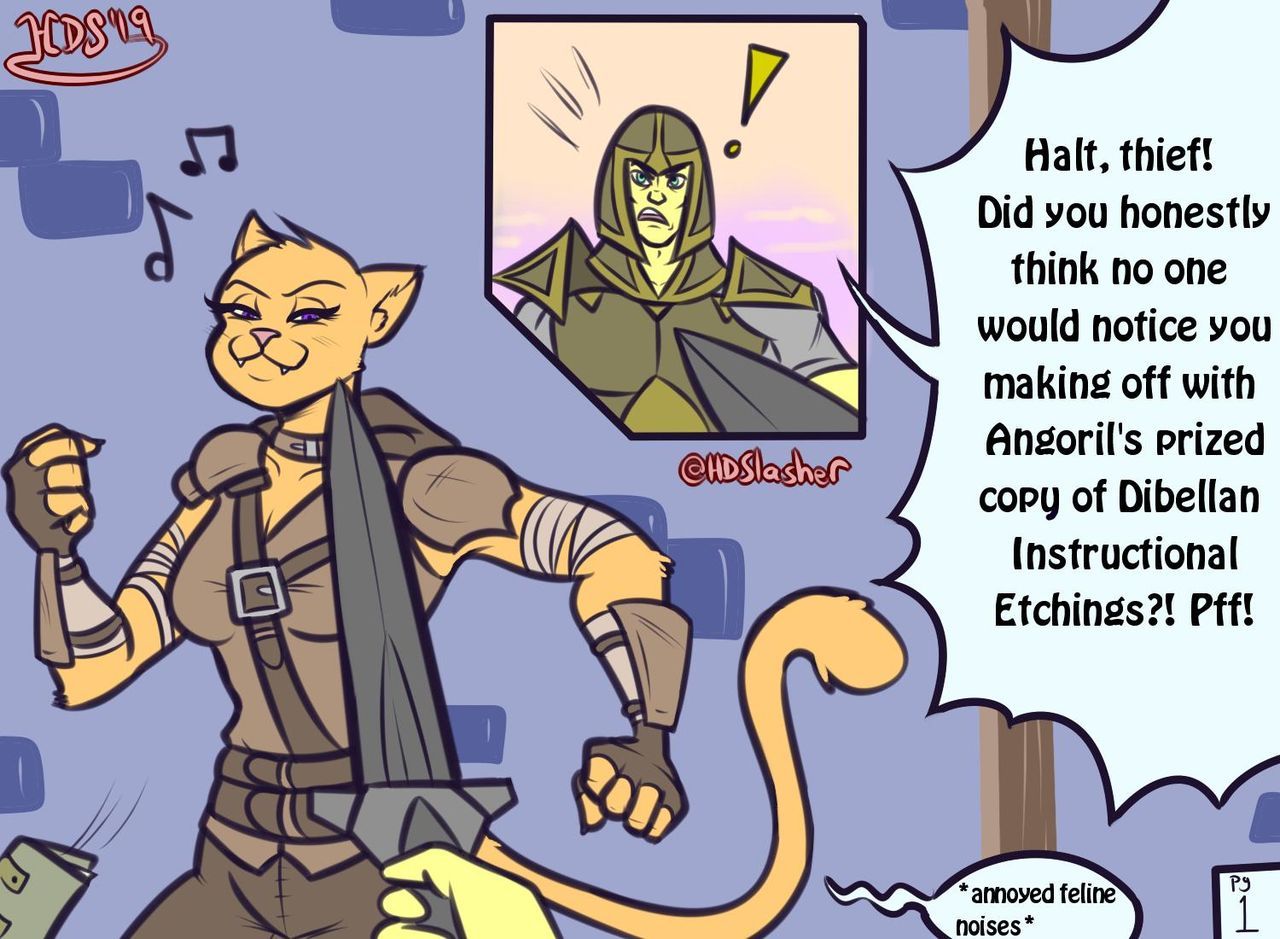 A Khajiit Tail Of Bounty Bribery Cartoon Comic 002