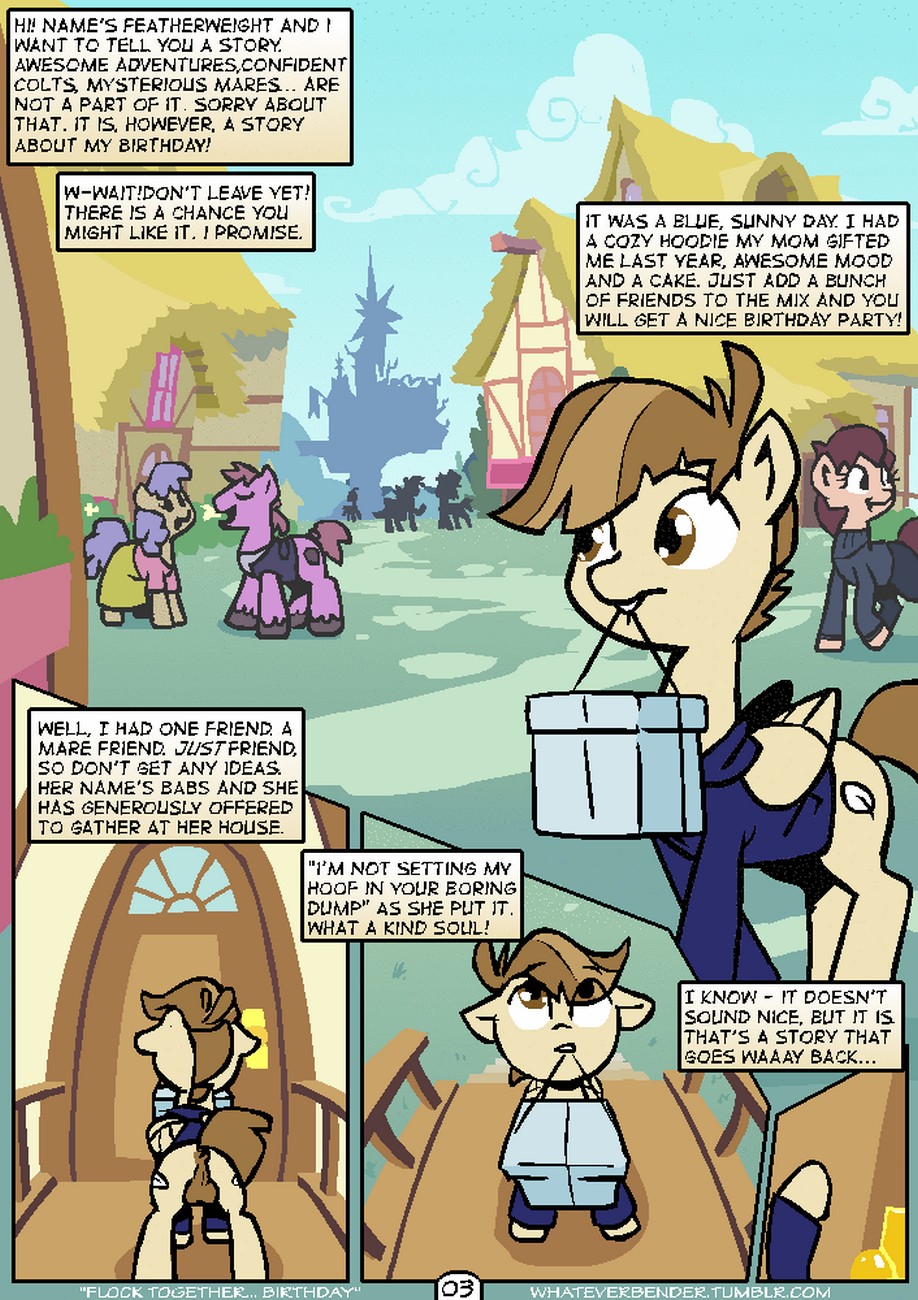 Flock Together Birthday Cartoon Comic 002